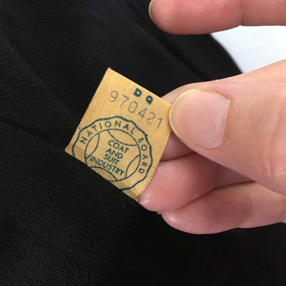 jean-lee Vintage 60s Black Wool Skirt Set, Blazer, Jacket, 42 Bust, 28 Waist - Picture 10 of 10